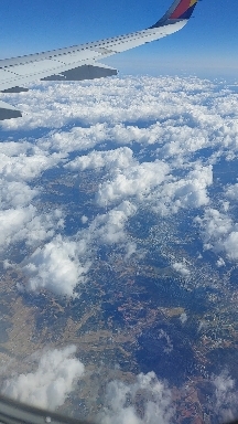 flying on an airplane