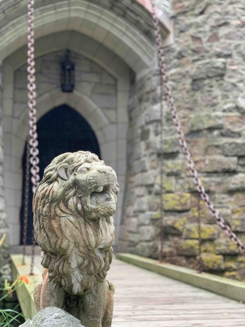 lion statue in ancient castle