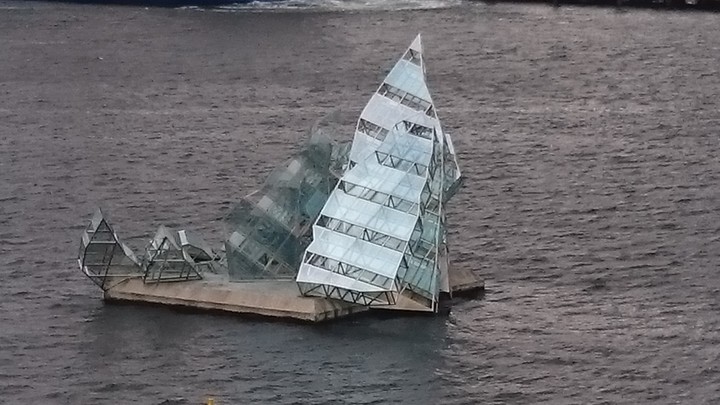 Glass on water