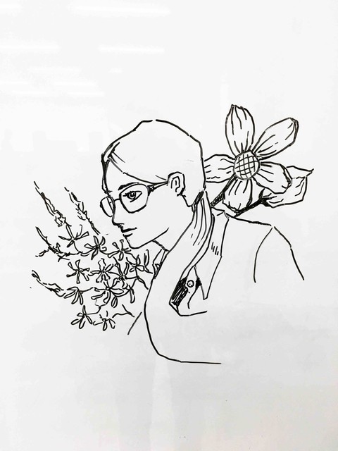 flower and a girl