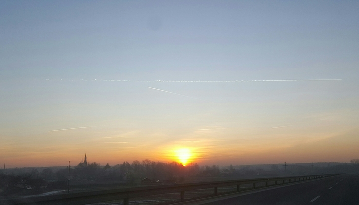 Sunset, road