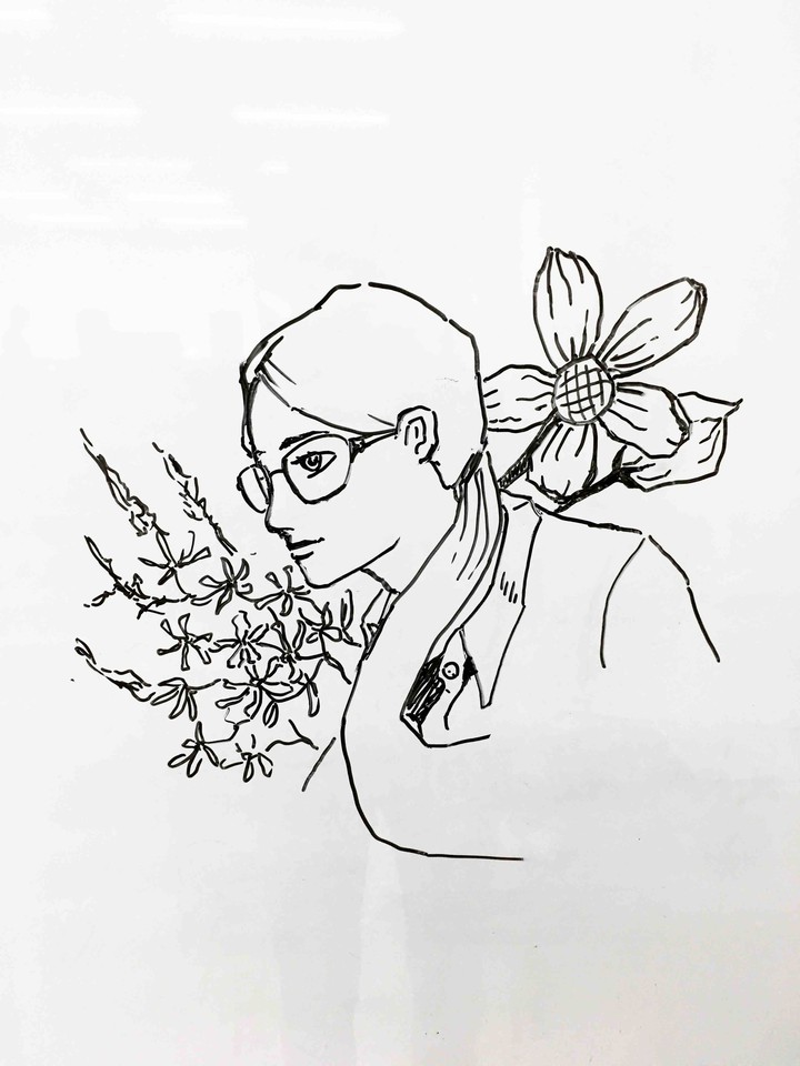 flower and a girl