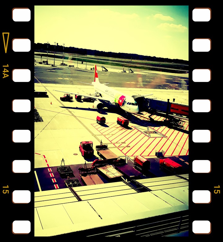 flugzeug  auf diafilm