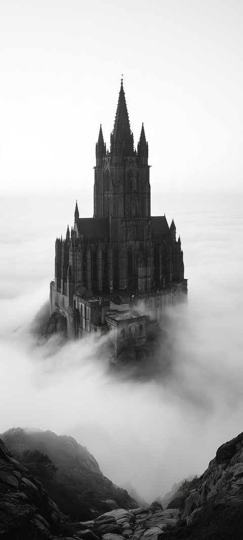 中世纪建筑, fog壁纸