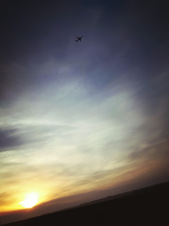 sunset. aircraft