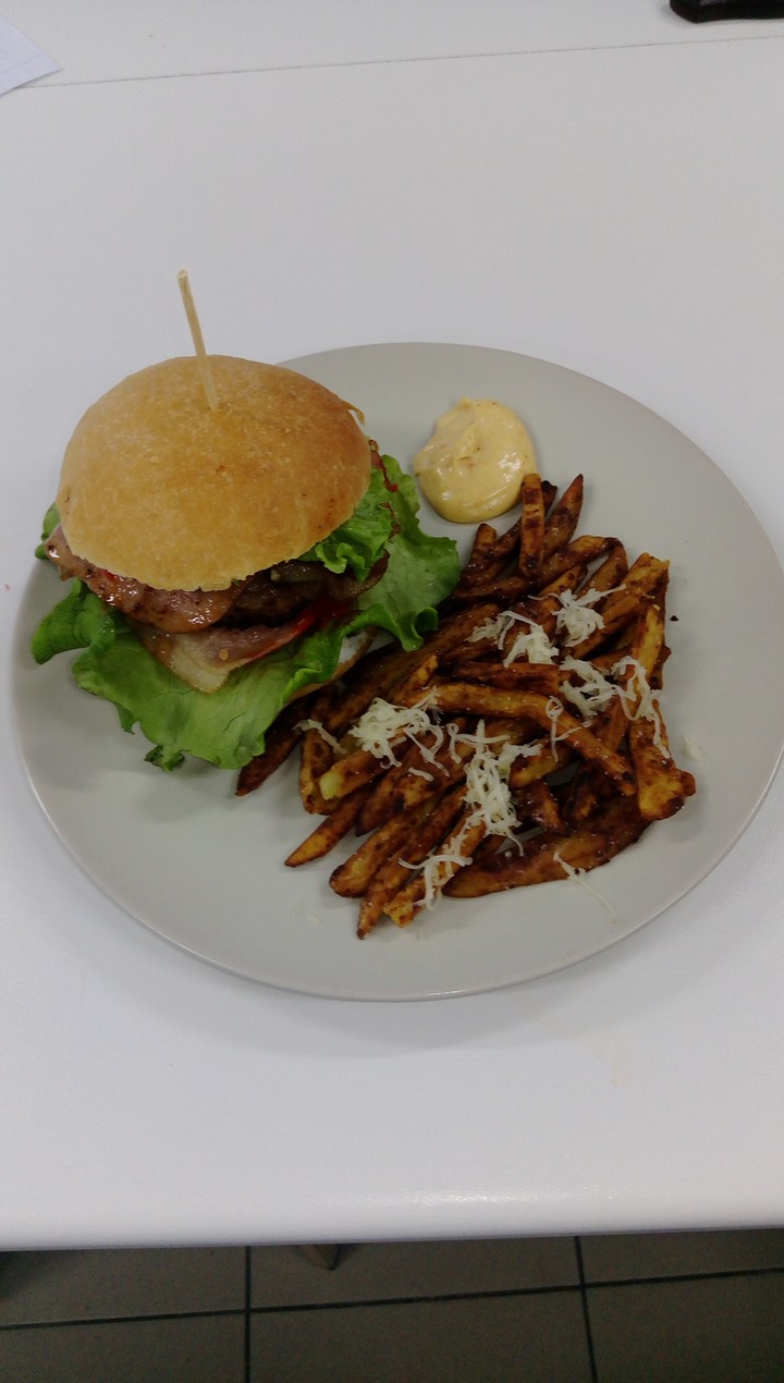 Burgers and potatoes