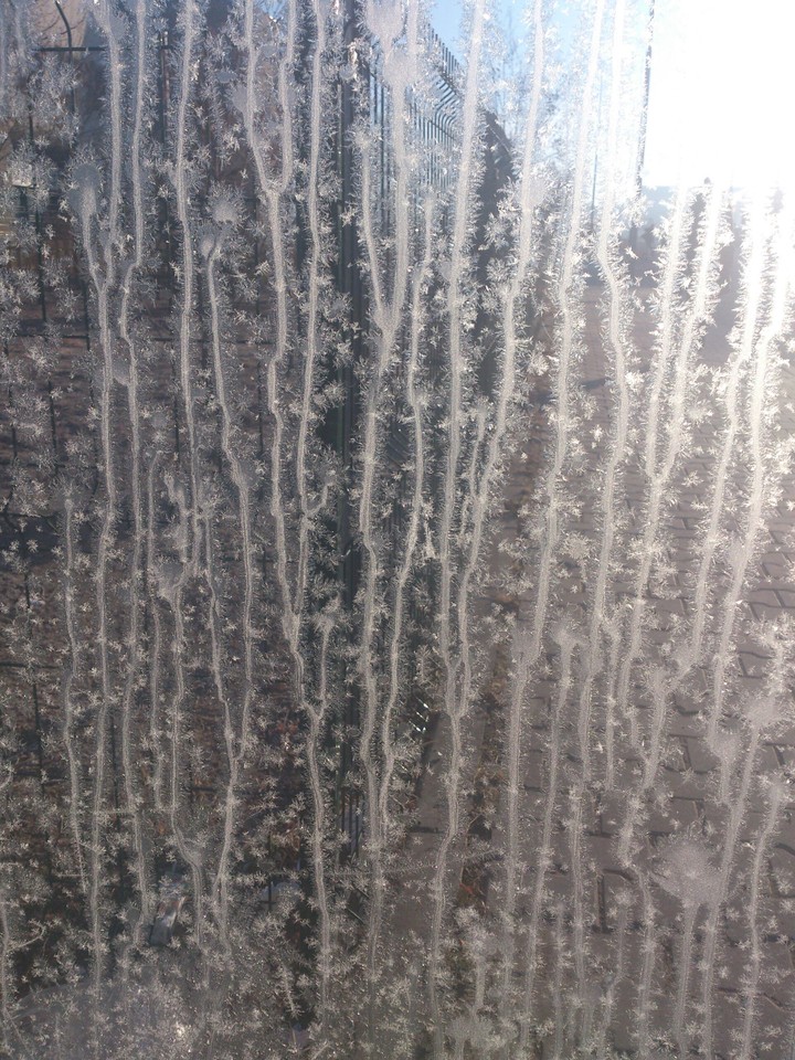 snow on the window