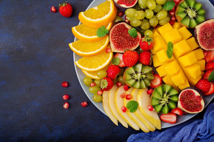 Fruits - Mango, Grapes, Kiwi, Figs, Orange, Strawberry