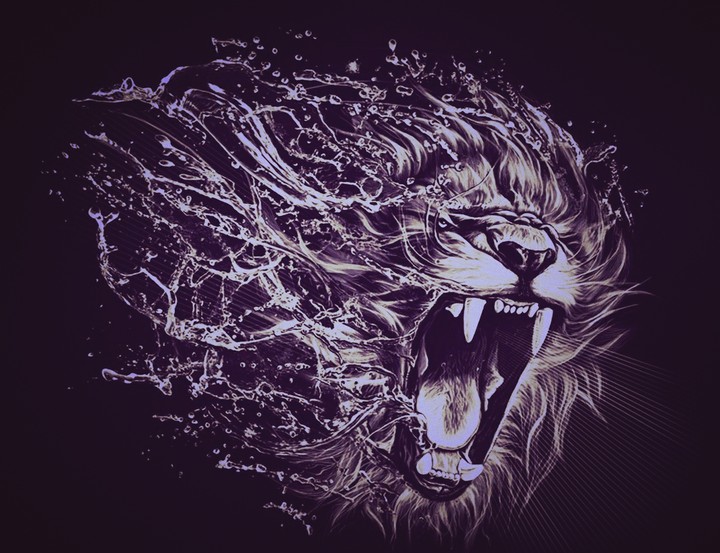 The lion made of water