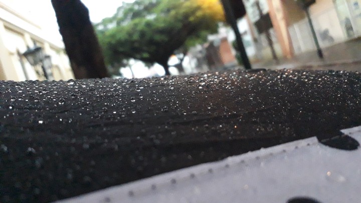 rain on umbrella