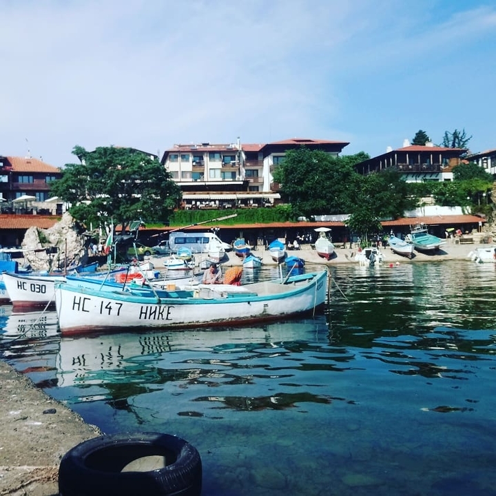 old city blue sea