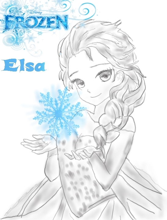 Digital Sketching of Elsa (Frozen)