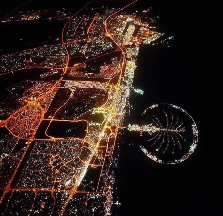 Dubi from sky at night