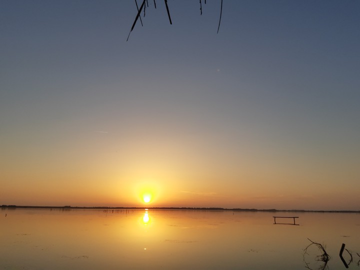 Sunset at Massacciuccoli's lake.