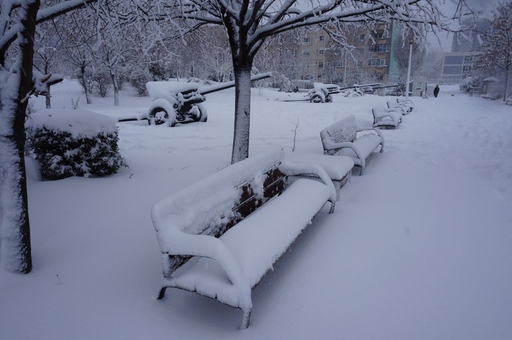 Covered in snow