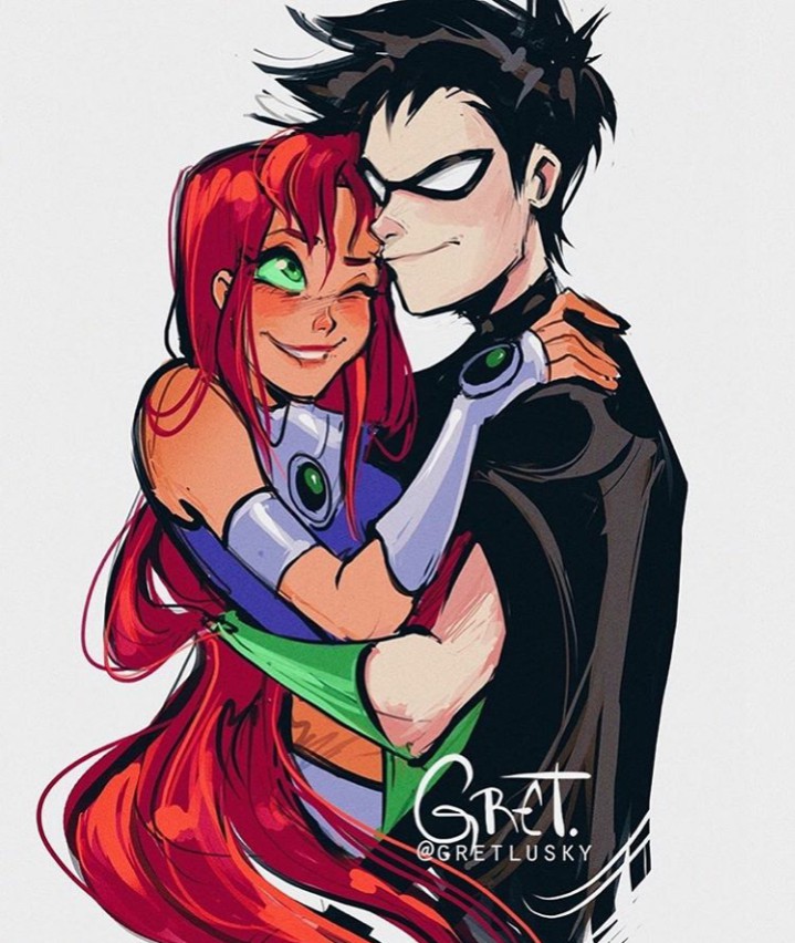Robin y Starfire