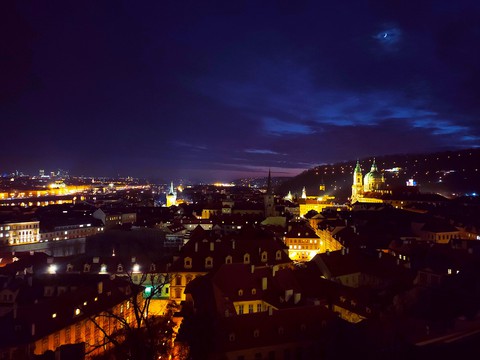 Prague city at night