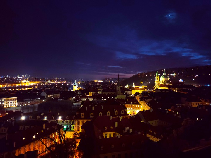 Prague city at night