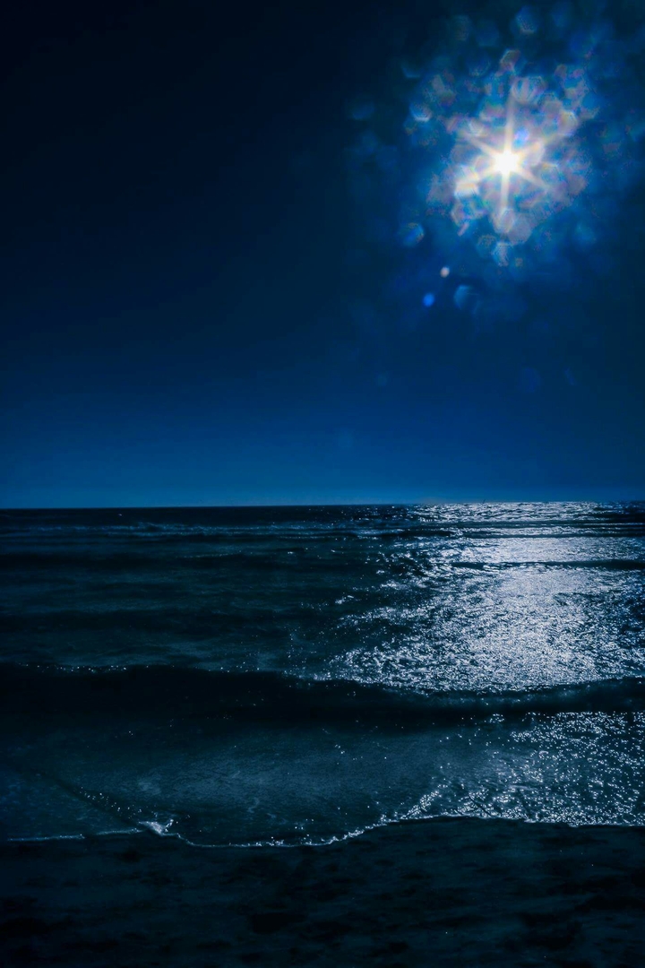 Sea on blue