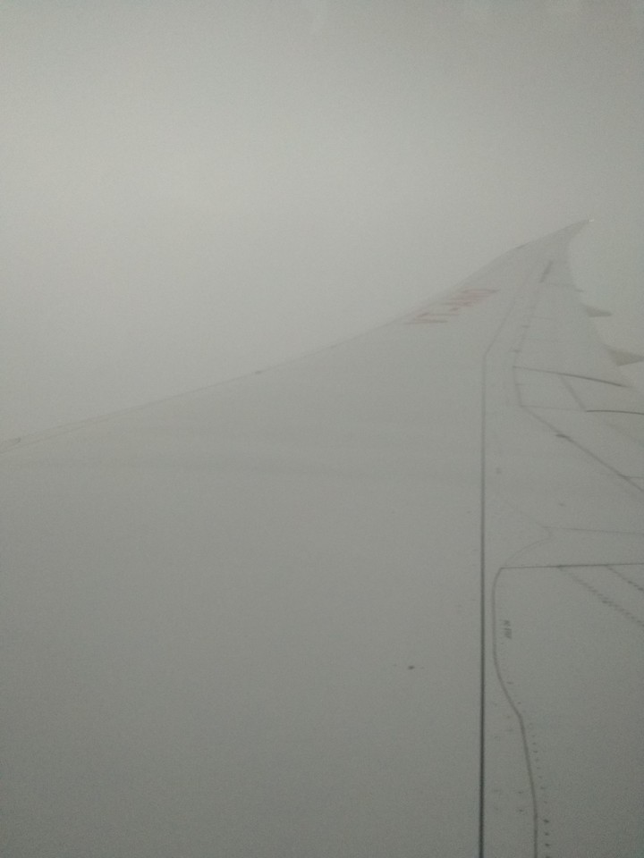Wing in clouds
