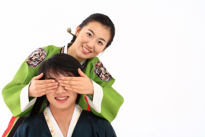 Couple in Korean Dress I