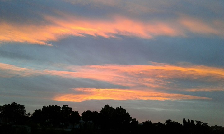 Orange and blue sky