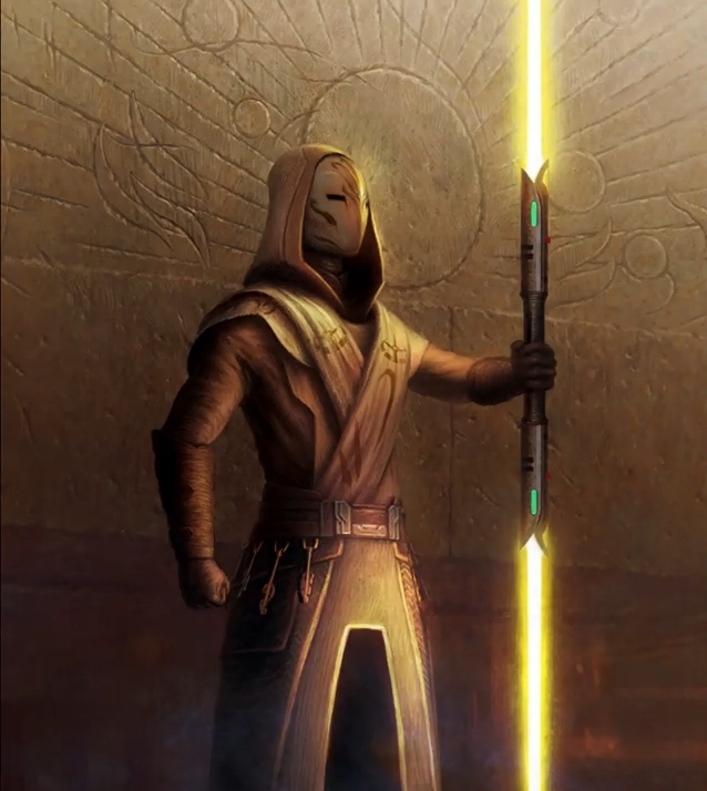 Temple guard with yellow yellow lightsaber