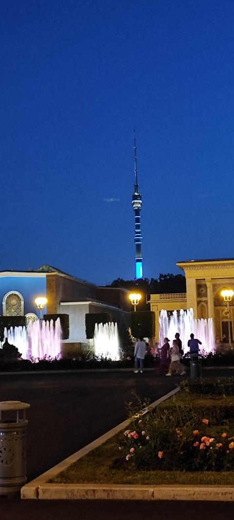 fountain, night वॉलपेपर