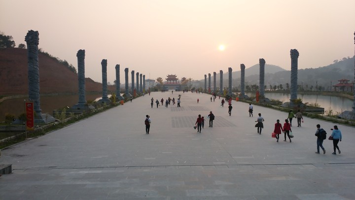 Temple gate at sunset
