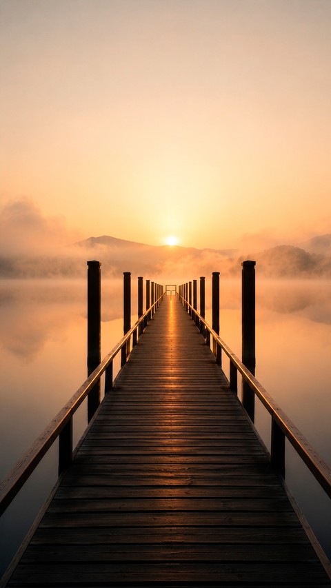 fonds d'écran sunrise, boardwalk