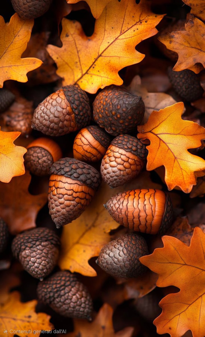 ACORNS and YELLOW LEAVES