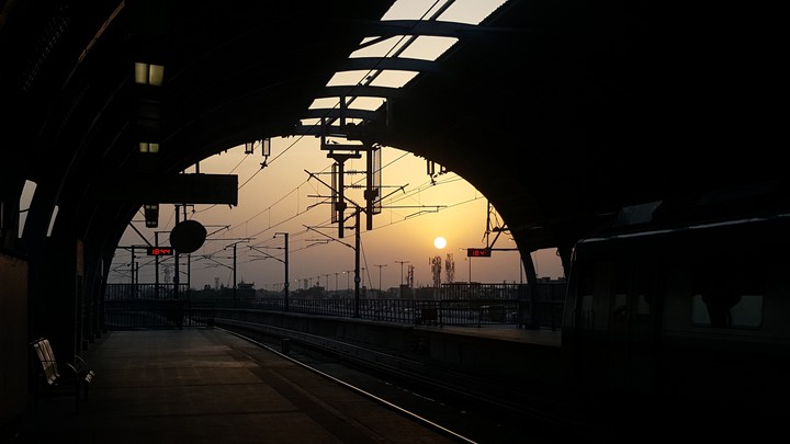 Sunset @ metro station