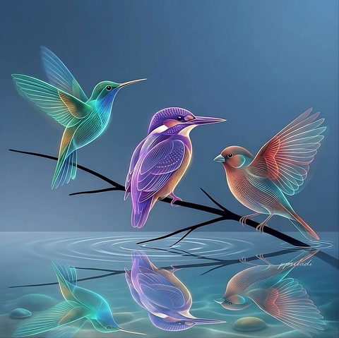 hình nền hummingbird, coraciiformes