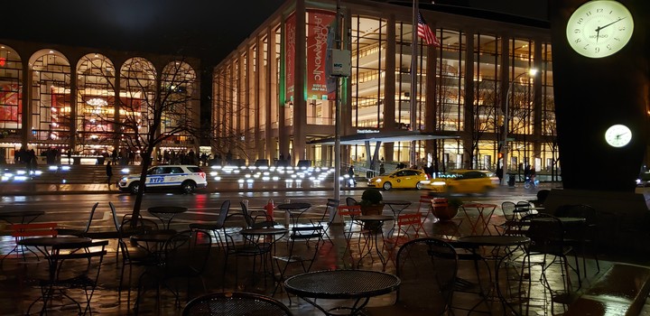 Lincoln center after rain