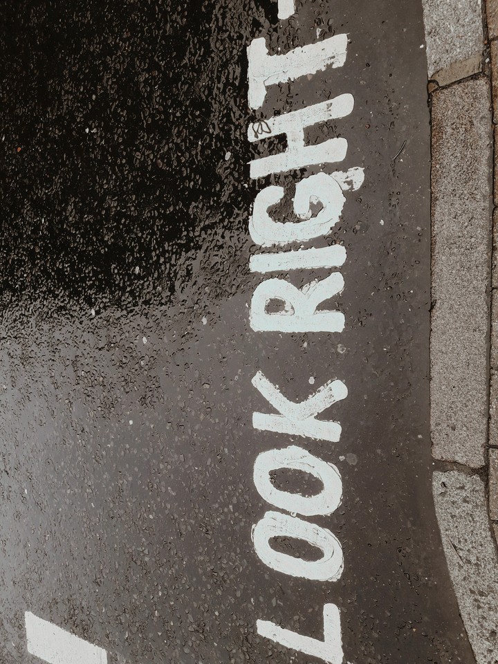 crossing a street in London :)