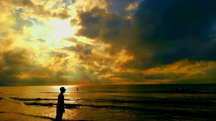 sunset on the sea