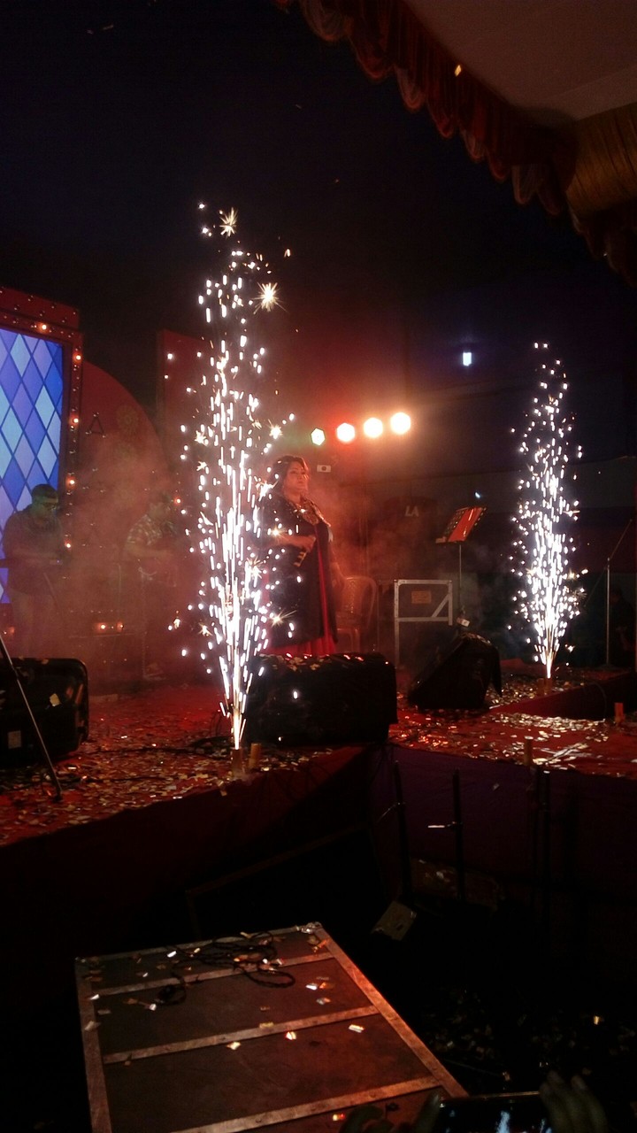 Singer on stage