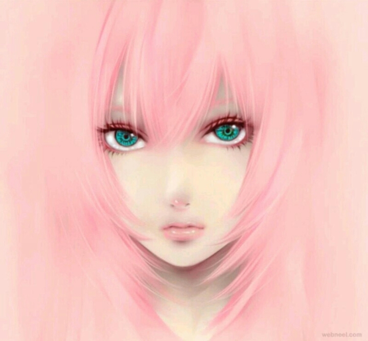 anime cute pink girl