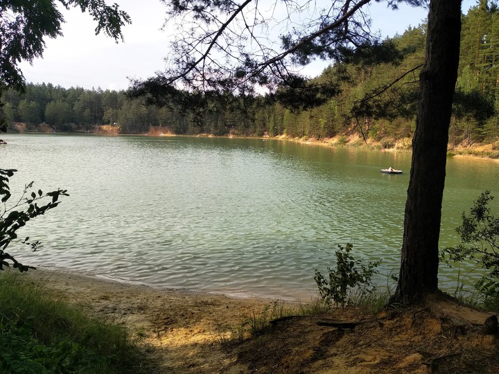 small blue lake