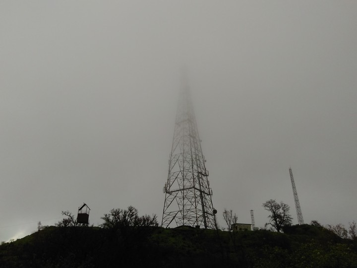 Tower in fog
