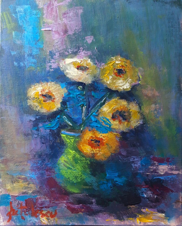 ,,Composition with yellow flowers"