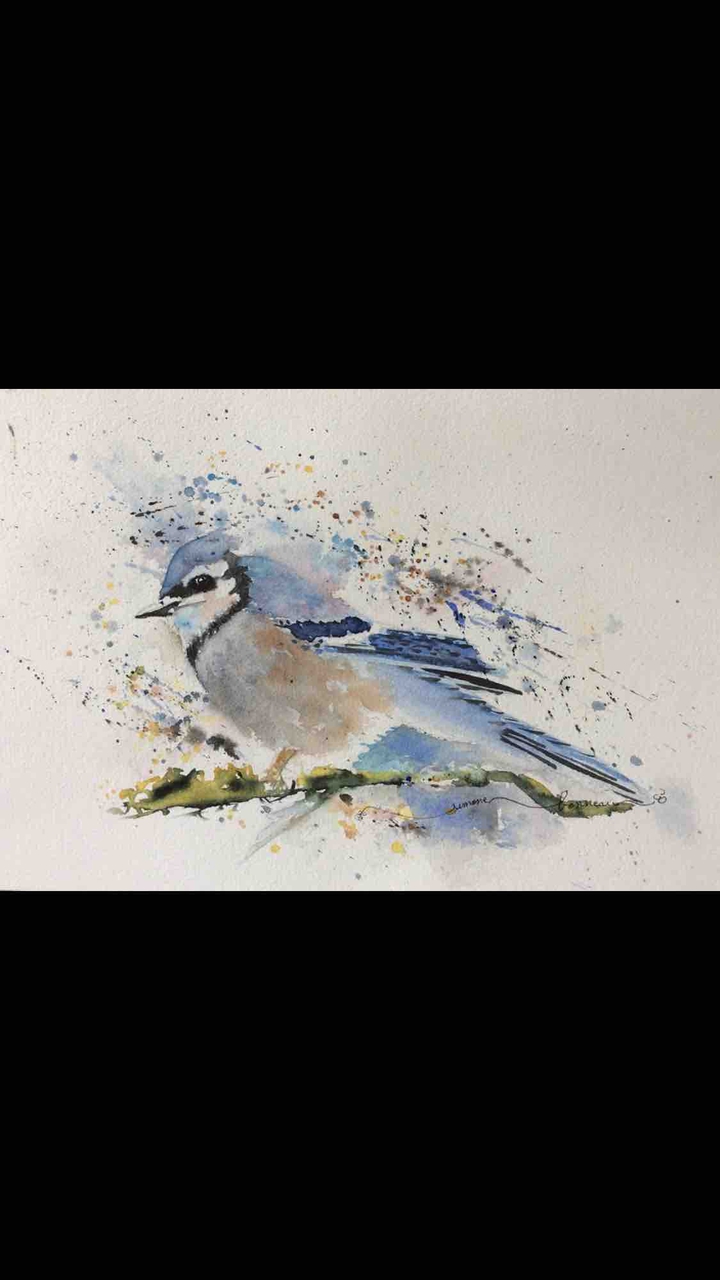blue bird painting