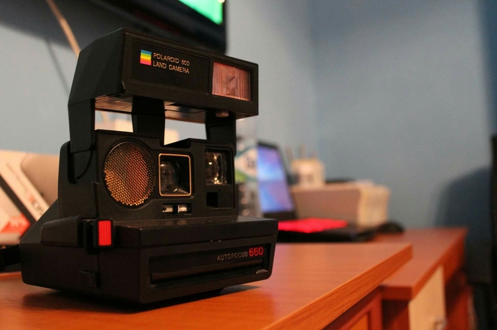 Polaroid camera shot with a dslr