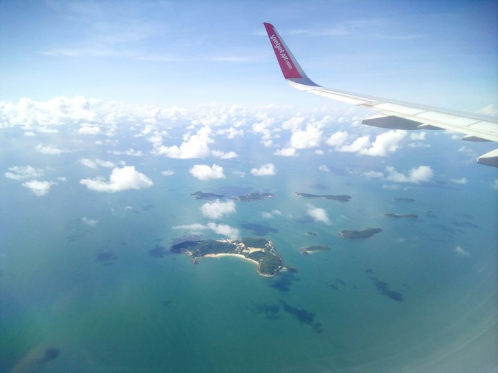 Flying to Phu Quoc island, Vietnam