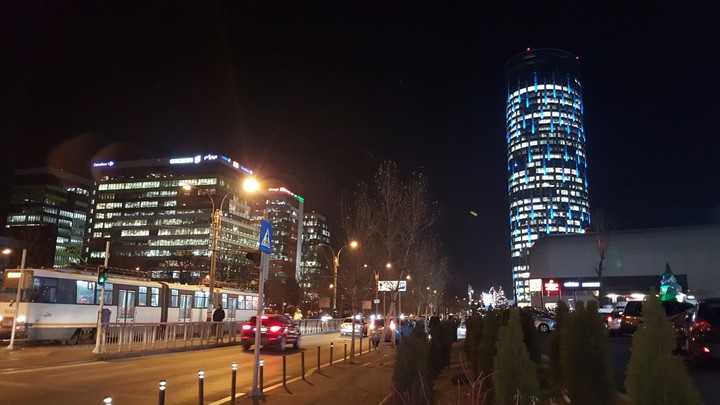 Buildings at night