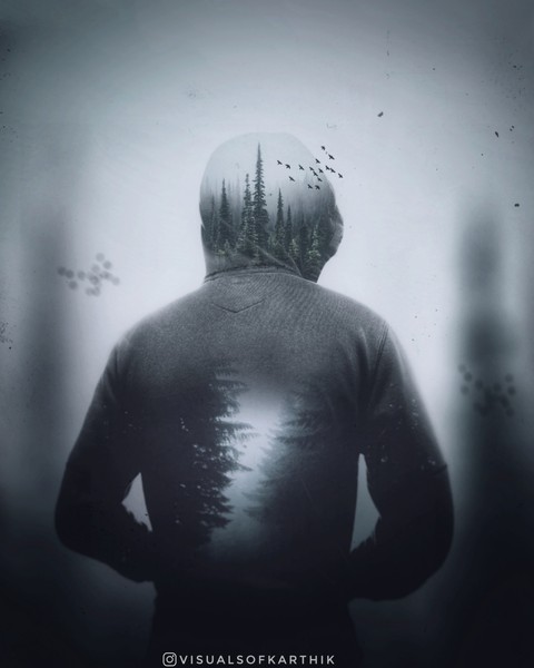 in to the Woods Double Exposure