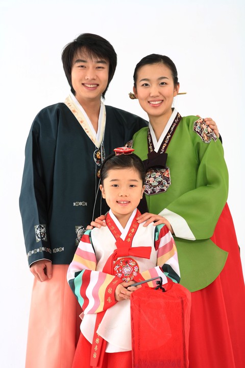 Family in Korean Dress
