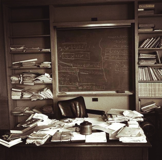 Einstein's study on the day of his death.