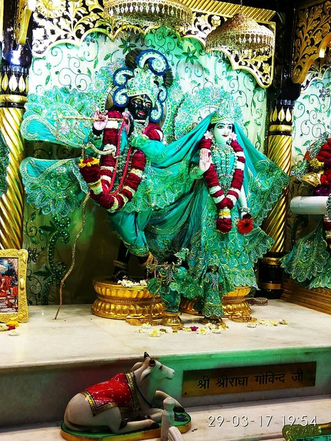 green lord krishna style