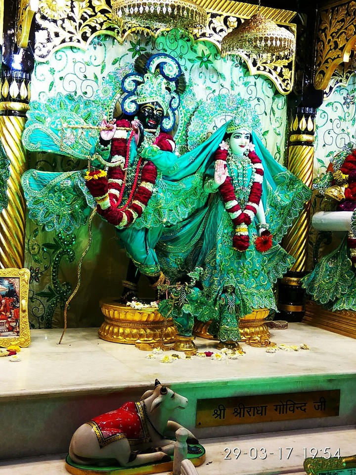 green lord krishna style